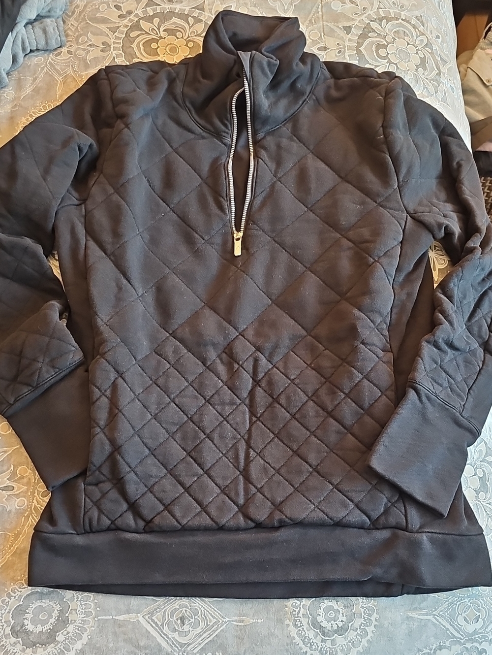 Lululemon Forever Warm Quilted Half-Zip Pullover Hoodie - Black